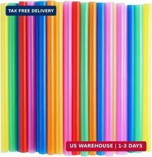100 Pcs Jumbo Smoothie Straws,Colorful Disposable Wide-mouthed Large Straw.