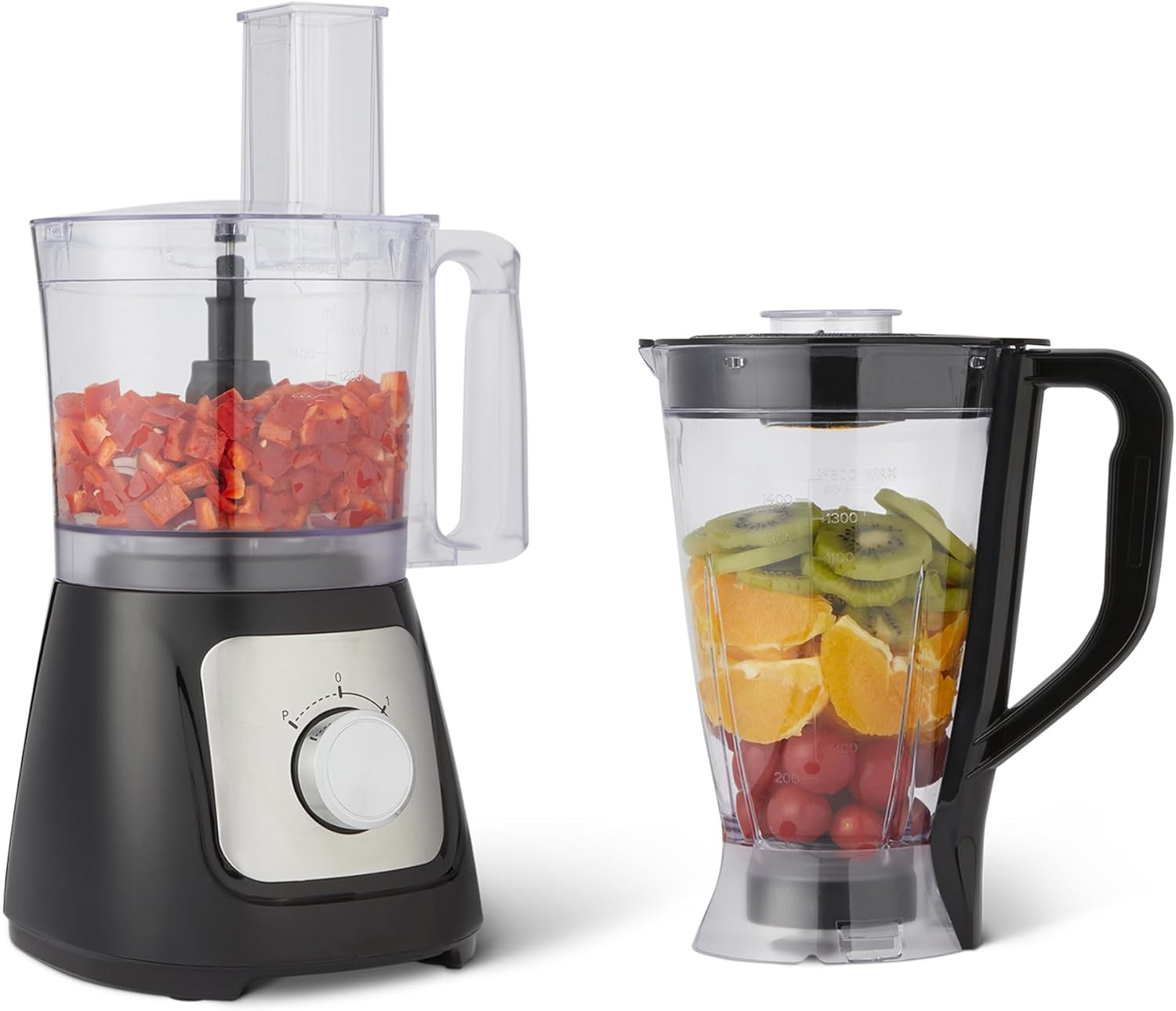 Robot Da Cucina E Frusta a 2 Velocità, Ciotola Da 2,4 Litri E Caraffa Da 1,5 Lit foto 6