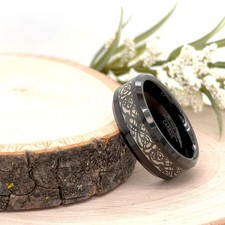 8mm Unisex Tungsten Ring Celtic Knot Design Durable and Stylish Wedding Band