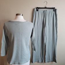 Lounge Set 2 Pc Sz S Oversized Slouchy Cozy Knit Ribbed Mint Green