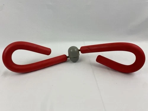 Vintage Thigh Toner Exercise Bar w/ Foam Handles – Red & Gray
