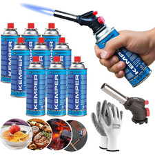 KEMPER Gas-Brenner Torcia L&ouml;tlampe + 9 Gaspatronen 227 g + Handschuhe