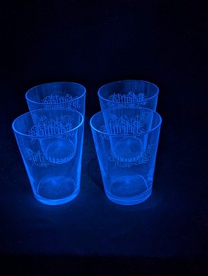 Set of 4 Relentless Energy Drink Glasses Tumblers Genuine VGC Mancave UV Glow