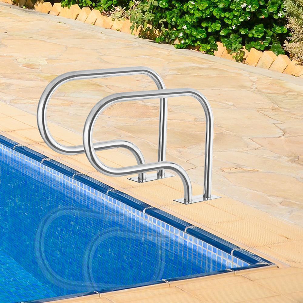 Swimming Pool Handrail Stainless Steel Hand Rail Rust-Resistant with Base Plate