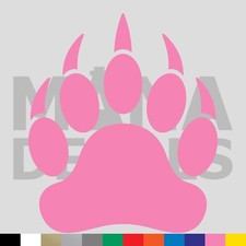 Bear Paw Vinyl Die Cut Decal Sticker - Claws Print Grizzly Black Brown Polar