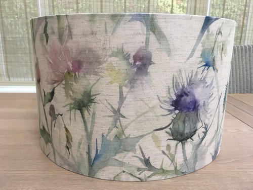 Thistle Lamp Shade Voyage Cirsiun Highland Damson Fabric Country Lampshade - Picture 2 of 9