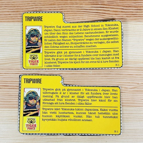 GI Joe Tiger Tripwire Complete Hasbro 1988 European File Cards - Picture 15 of 17