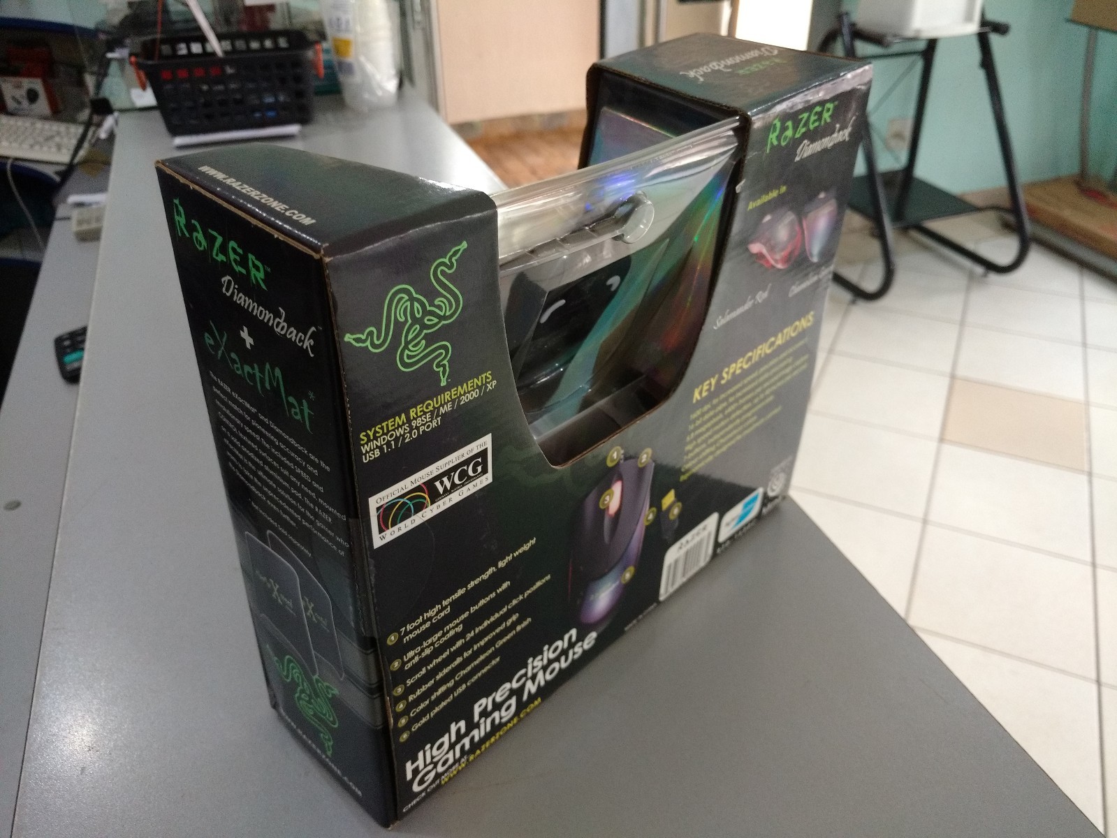 RARE Mouse Razer Diamondback Chameleon Green 2004 SEALED FOR COLLECTORS - Picture 5 of 12