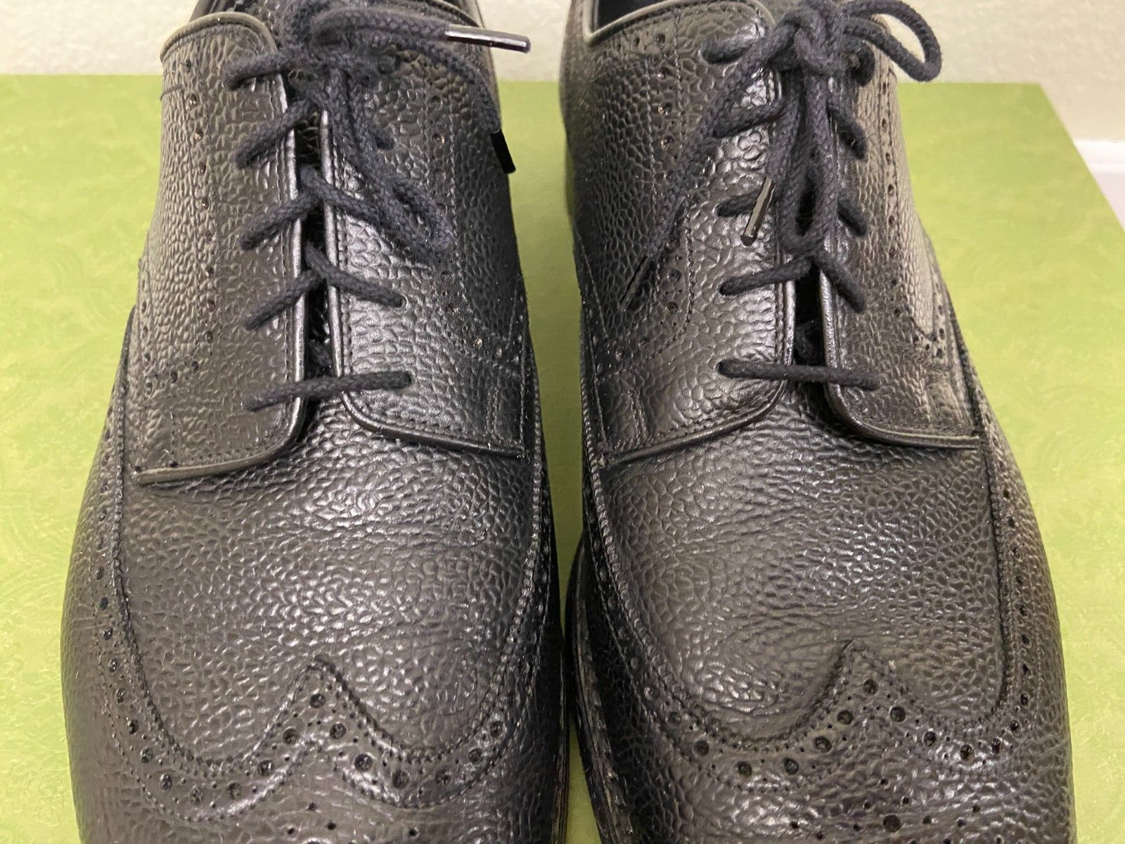 SAOLA George Cleverley pelle nera Derby Oxfords Brogues da uomo taglia UK 11 US 12