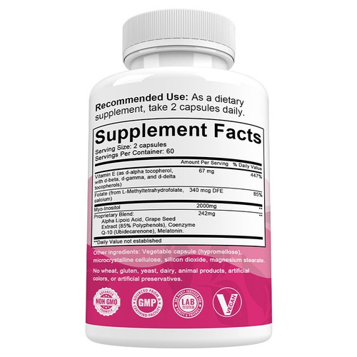Myo Inositol 2000 mg Cápsulas Equilibrador Hormonal SOP y Apoyo a la Fertilidad 30/60/120 - Imagen 11 de 15