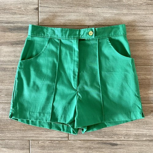 VTG 70'S DE MURA GREEN HIGH WAISTED SHORT SHORTS HOT PANTS FITS S/M 28.5"W - Picture 7 of 9
