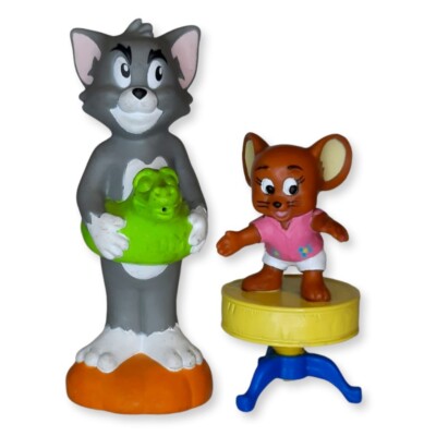 Tom & Jerry PVC Figure Squirt Toy Lot Retro 1989-1993 Cat Mouse 80s 90s Set VTG.