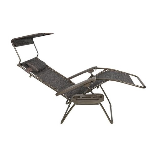 Bliss Hammocks 26" Wide Zero Gravity Chair w/ Adjustable Canopy Sun-Shade - Afbeelding 6 van 15