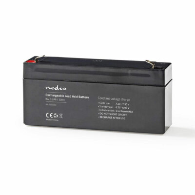 Bleiakku Batterie 6V Kapazität 3,2Ah schwarz für Notbeleuchtung Modelbau Akku