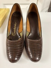 VINTAGE '70s COUTURIER GENUINE ALLIGATOR HEELS Women's 8B PRE-OWNED IN BOX