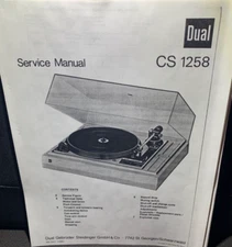 Dual CS 1258 Turntable Service Manual Photocopy Record Changer Thorens