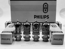 Philips Ecc83 Long Plates Foil D Getter Matched Quad - Holland '58 Mc6 - Nos