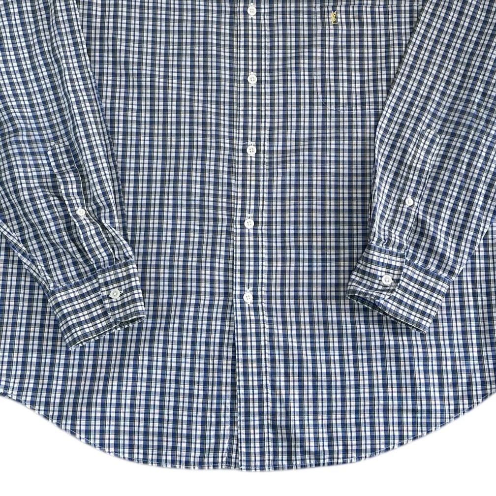 SAINT LAURENT Camicia Yves Saint Lauren quadri quadri manica lunga bottoni Ysl uomo 40 41 16