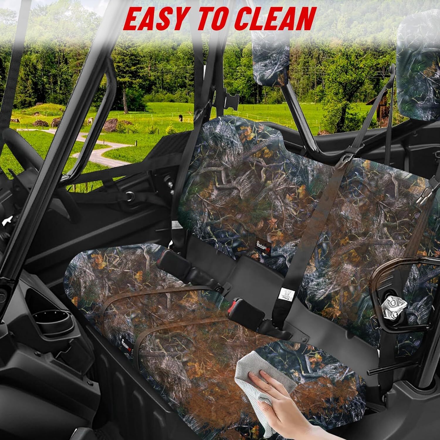 Camo UTV Seat Covers Front Waterproof for Honda Pioneer 1000/1000-5 2016-2023
