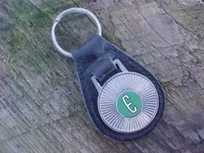 1958 1959 FORD EDSEL E CLASSIC CAR CHROME LEATHER KEY FOB UNIQUE VGC NOS