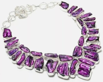 GORGEOUS PURPLE PEARL DELUXE ARTDECO FABULOUS STUNNING OOAK NECKLACE