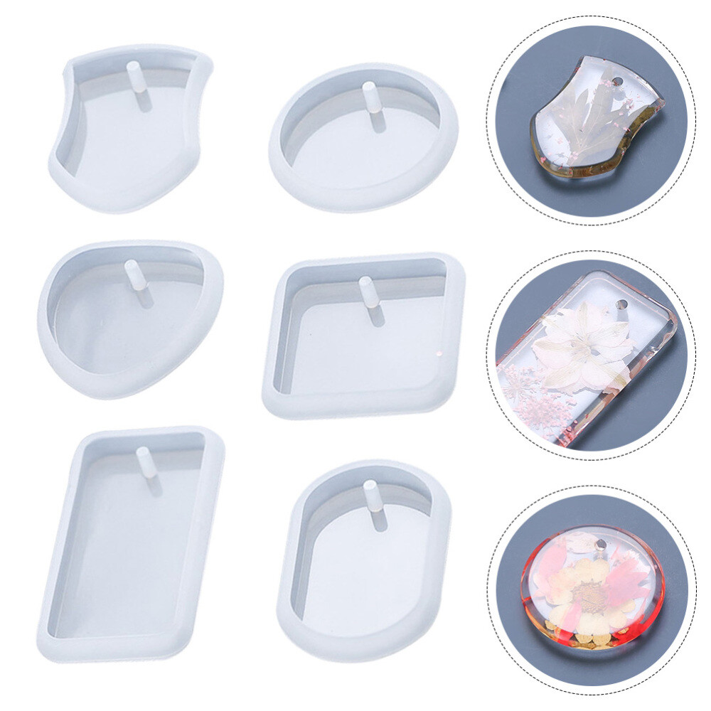 6Pcs Keychain Molds Silicone Pendant Molds Convenient Epoxy Molds - Main Image