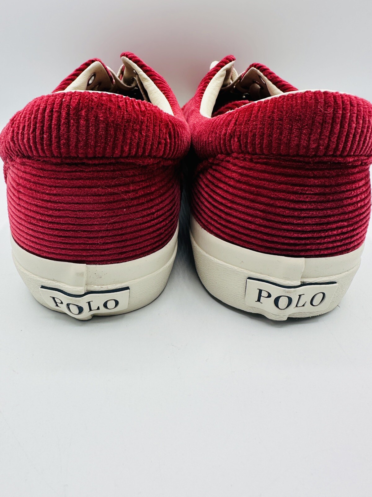 NUOVA POLO RALPH LAUREN KEATON PONY SNEAKERS STRINGATE IN VELLUTO A COSTE TAGLIA 11 UOMO Borgogna