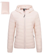 Women's Packable Lightweight Full-zip Puffer Jacket With Hood Quilted Winter ...