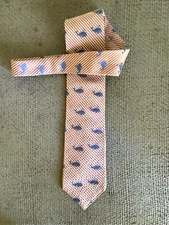 Mark Pendleton Mens 100% Silk Neck Tie SEERSUCKER Whales USA Preppy 59 X 3.5"