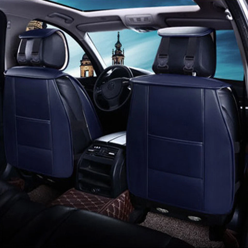 Car Seat Covers 5-Seats for Audi PU leather Cushion MH111 Blue Foto 4 de 4