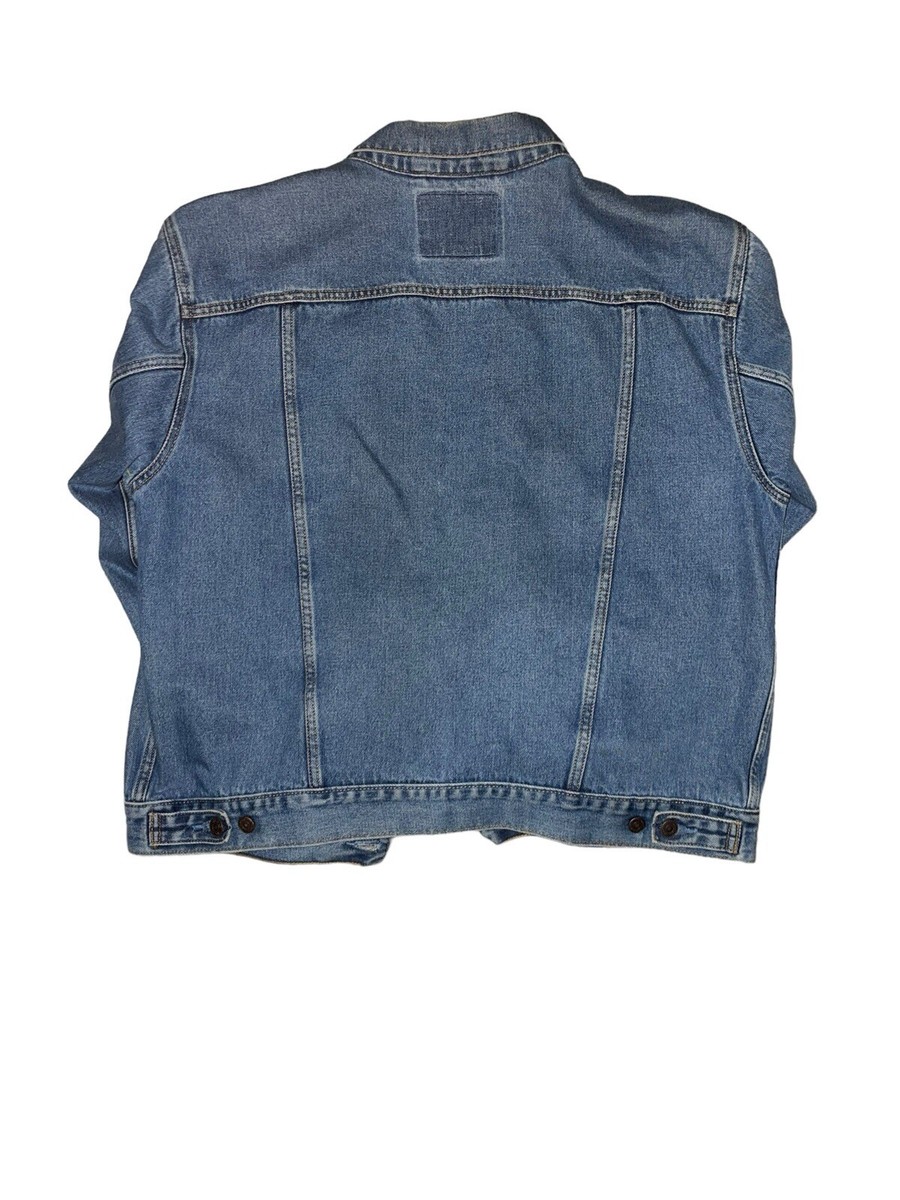 Vintage Levis Denim Trucker Jacket Size Large USA Made 90s Pockets