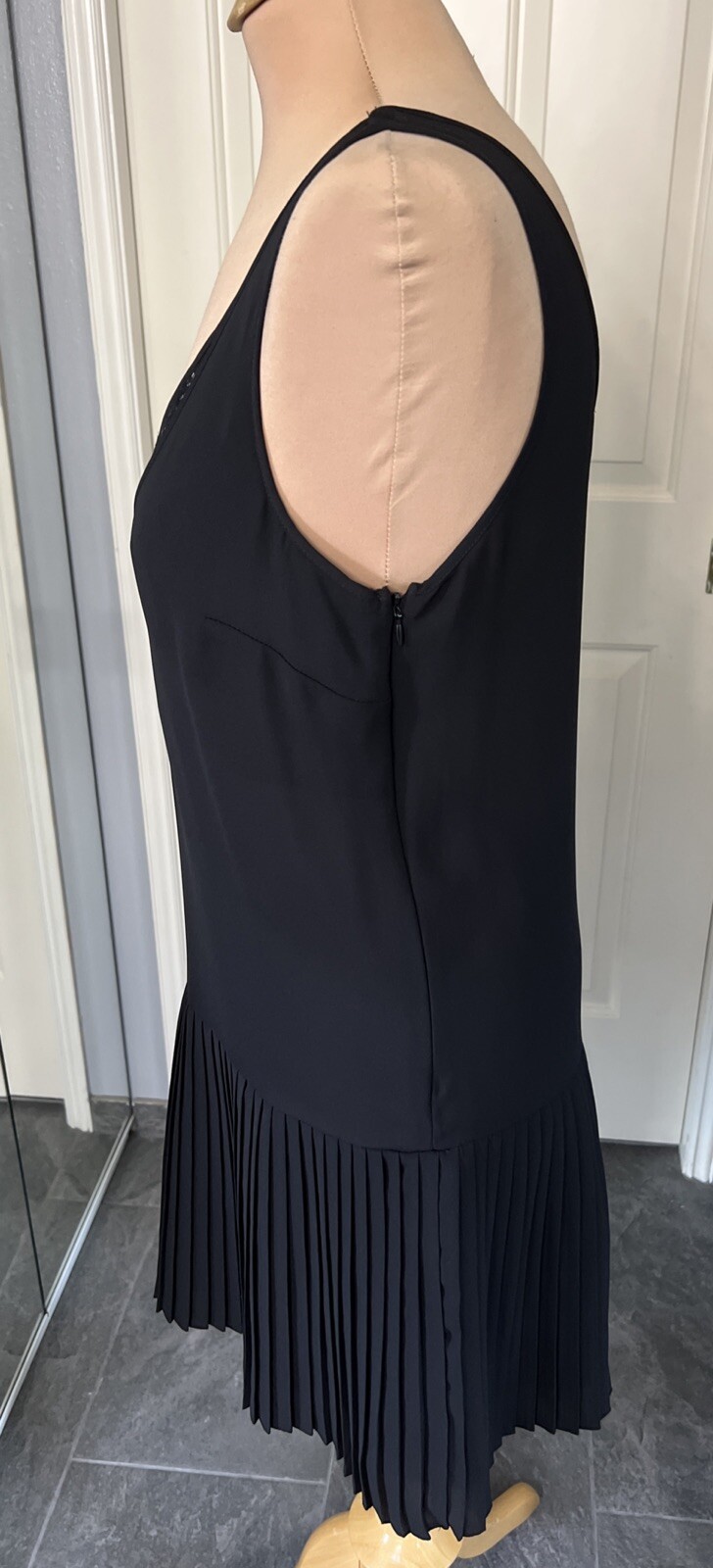 Vero Moda Women’s Black Dress Size Medium Flapper Pleated Whimsigoth Gatsby LBD