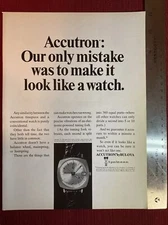 The Accutron Watch Tuning Fork by Bulova 1968 Print Ad - Great To Frame!