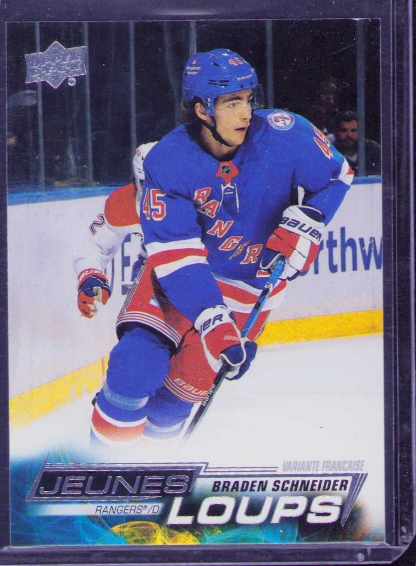 2022-23 Upper Deck Young Guns #214 Braden Schneider Jeunes Loups French