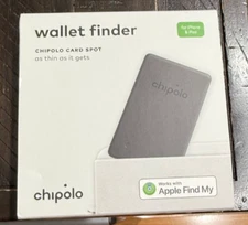 Chipolo Wallet Finder Tracker Card Spot Bluetooth Works with Apple Find My Black