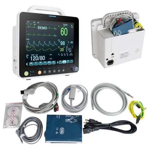 lot 12'' Medical Patient Monitor ICU Vital Signs SpO2/PR/NIBP/ECG/RESP/TEMP FDA - Picture 2 of 17