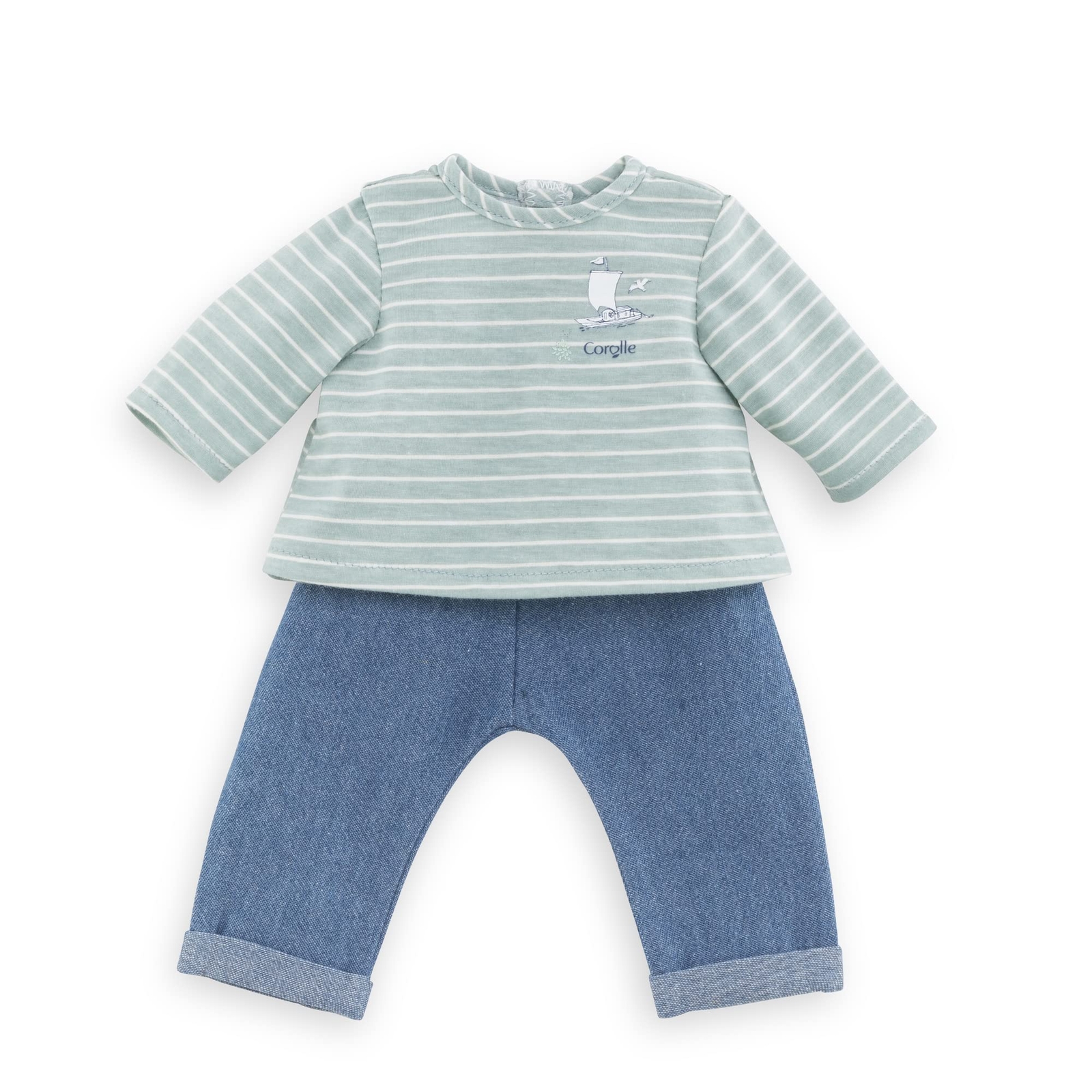 Corolle 14” Baby Doll Outfit - Loire Riverside Pants & Striped T-Shirt - Mon Gra