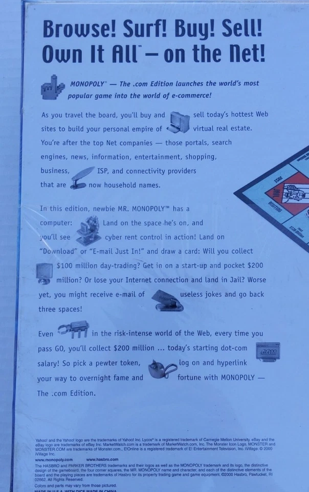 Monopoly The .Com Edition Board Game Brand NEW Sealed - Image 4 of 4