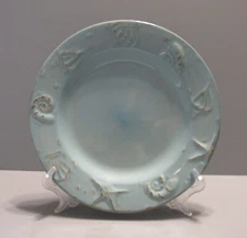 Thomson Pottery Cape Cod Aqua Blue Salad / Dessert Plate - Shell Design