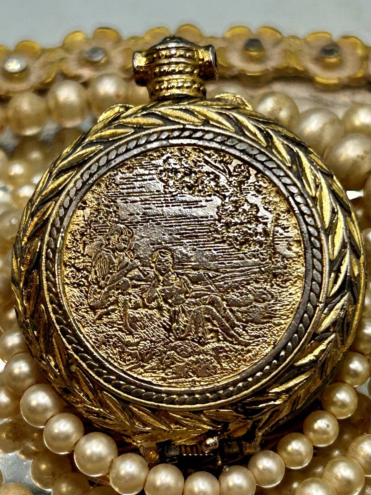 Vtg Max Factor Solid Perfume Locket/ Pendent 1.5”… - image 2