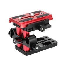 Quick Release Mount Plate w/ 15mm Rail Block  Tripod Base Plate for DSLR Camera