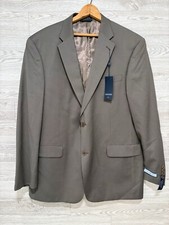 Tommy Hilfiger Modern-Fit Wool Sport Coat Suit Jacket 44 L Long Brown NWT