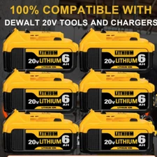 20V 5/6Ah Replacement For DeWalt DCB206 20Volt Max Li-Ion DCB207 Lithium Battery