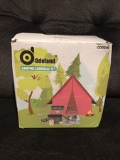 Odoland 15pcs Camping Cookware Mess Kit, Non-Stick Lightweight Pot Pan Kettle.