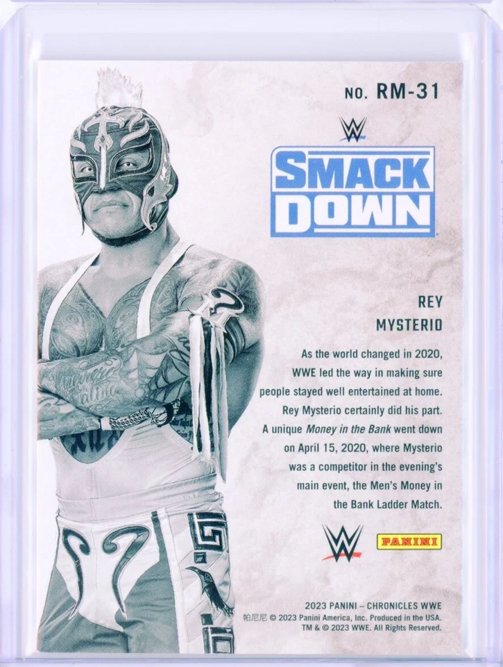 2023 Panini Chronicles WWE REY MYSTERIO The Biggest Little Man RM-31 - Image 2 of 2