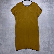 Madewell Downtown Shift Dress Women's L Brown 100% Viscose Short Sleeve Tie Back