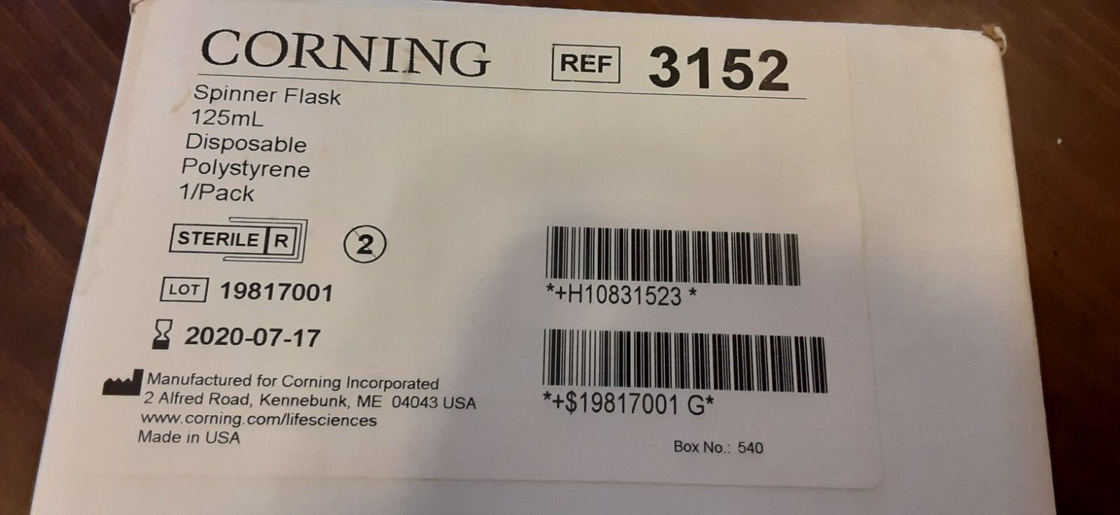 Corning 125mL Disposable Spinner Flask Top Cap 2 Sidearms (1) 3152 eBay