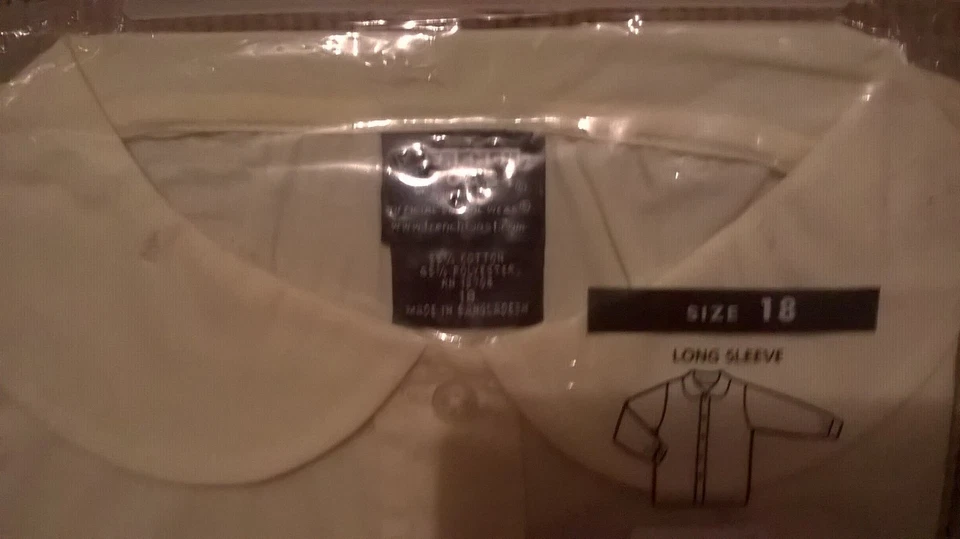 NUEVO CON ETIQUETAS, TALLA 18, CAMISA NIÑA, ROPA ESCOLAR OFICIAL, AMARILLA Foto 4 de 4