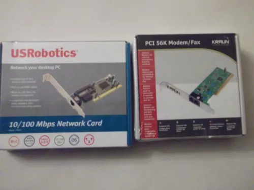 PCI 56K MODEM/Fax Kraun US ROBOTIC 10/100 Mbps Network Card vintage PC