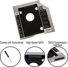 12.7mm Universal for SATA 2nd HDD SSD Hard Drive Caddy CD/DVD-ROM Optical Bay US